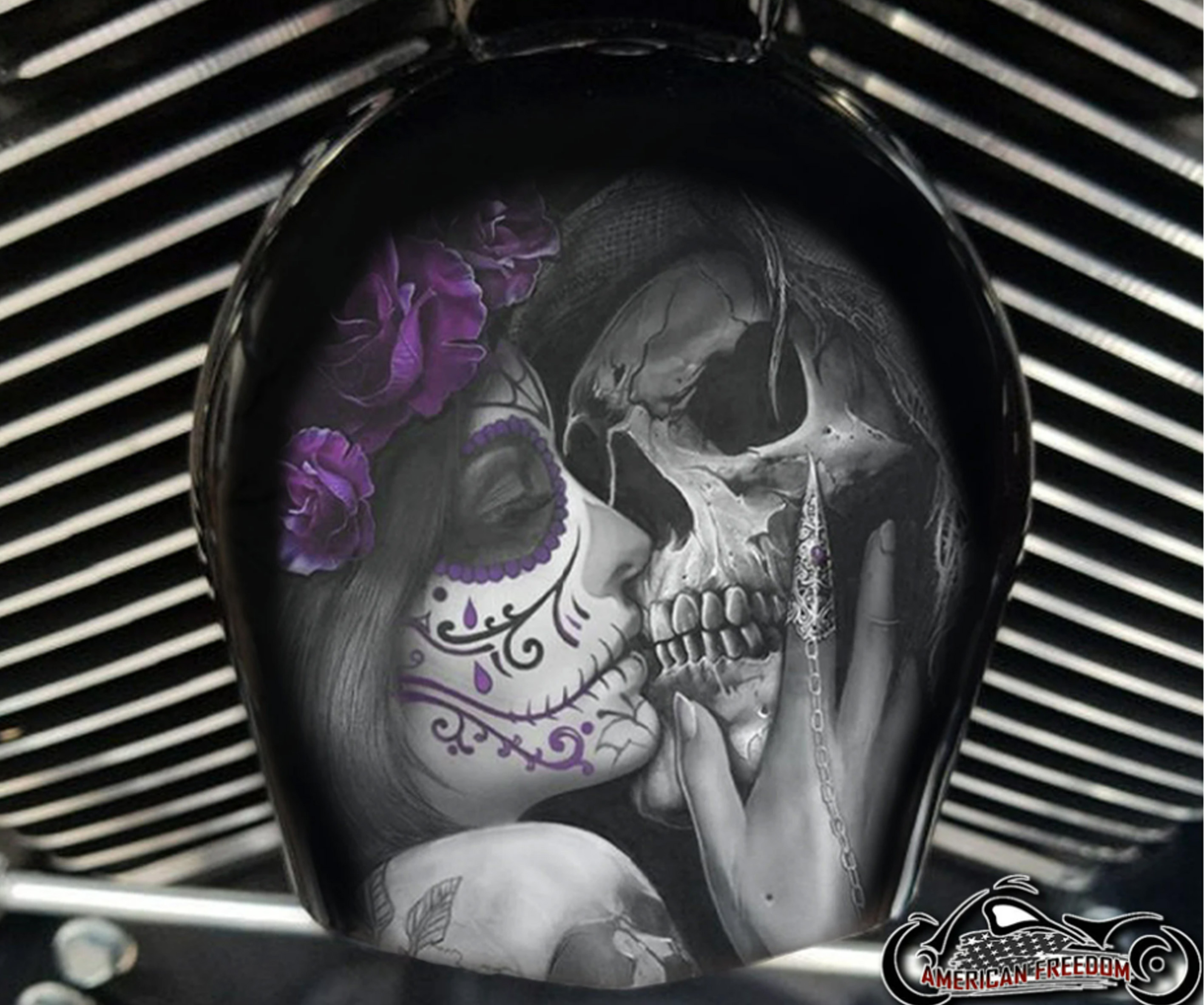 Custom Horn Cover - Death Kiss Purple